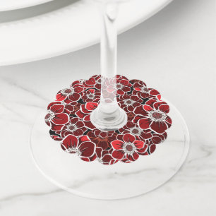 Mandala Flowers 4 Wine Glass Tag