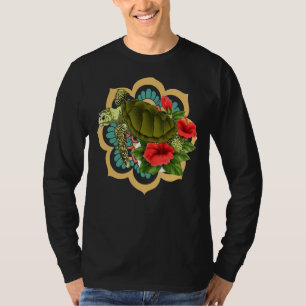 Mandala Flowers Ocean Animal Polynesian Hawaiian T T-Shirt