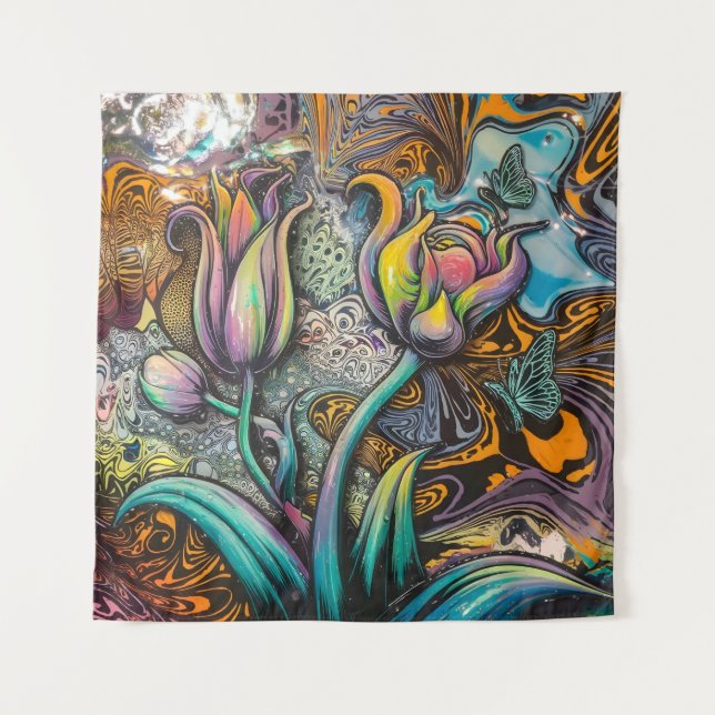 Mandala Flowers Tapestry (Front)