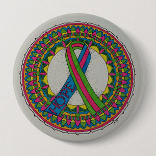 Mandala for Metastatic Breast Cancer 10 Cm Round Badge