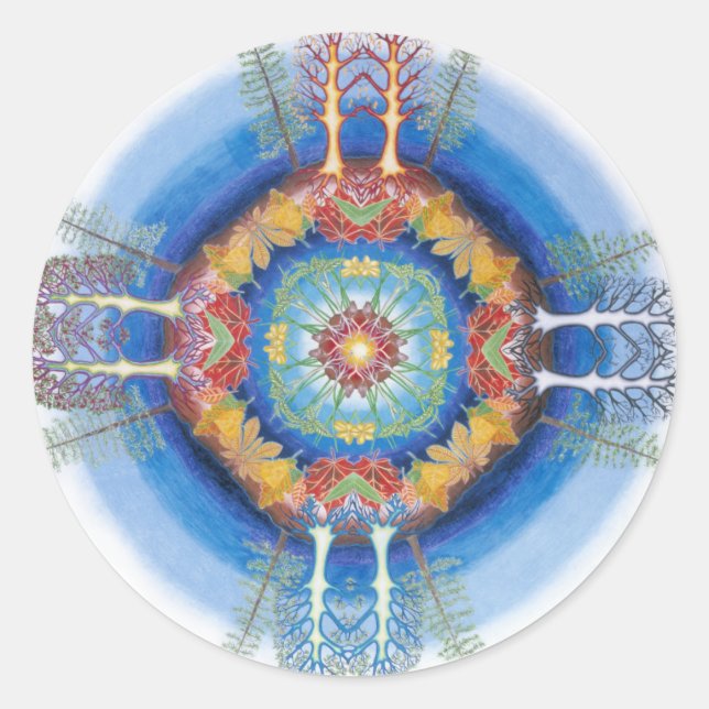 Mandala for the Trees Classic Round Sticker (Front)