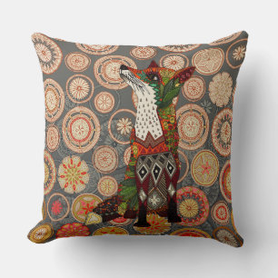 mandala fox cushion