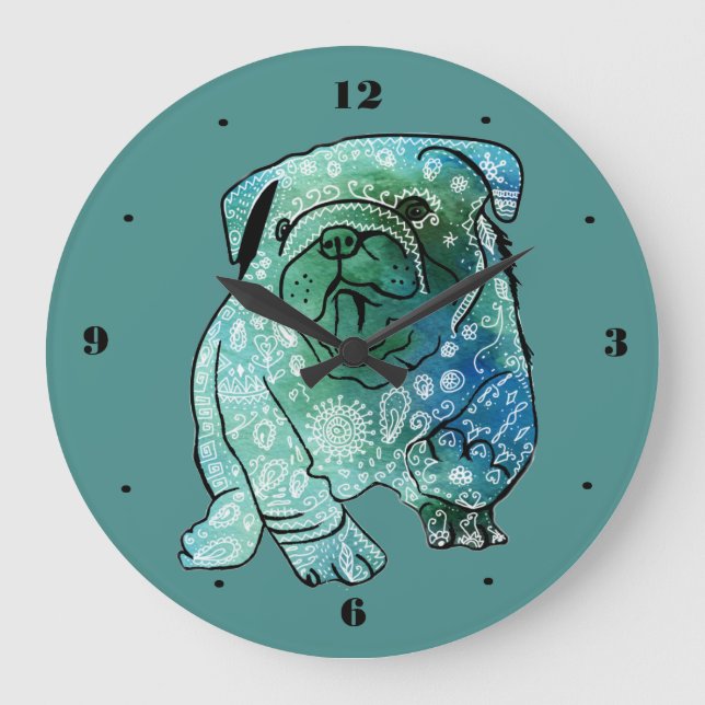 Mandala French Bulldog Wall Clock (Front)