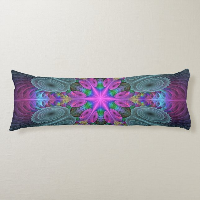 Mandala From Centre Colourful Fractal Art With Pin Body Cushion (Front)