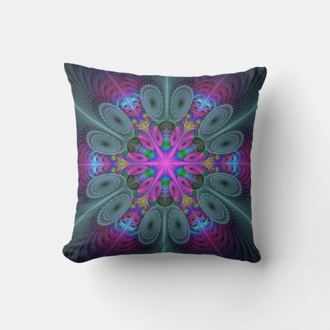 Mandala From Centre Colourful Fractal Art With Pin Cushion (Front)