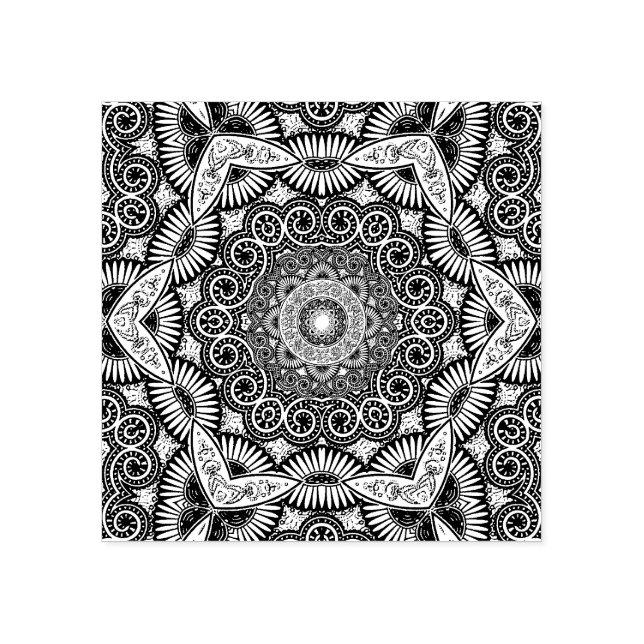 Mandala geometric design rubber stamp (Imprint)