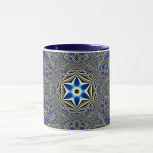 Mandala Geometric Rosette Fractal Retro Hippie Mug