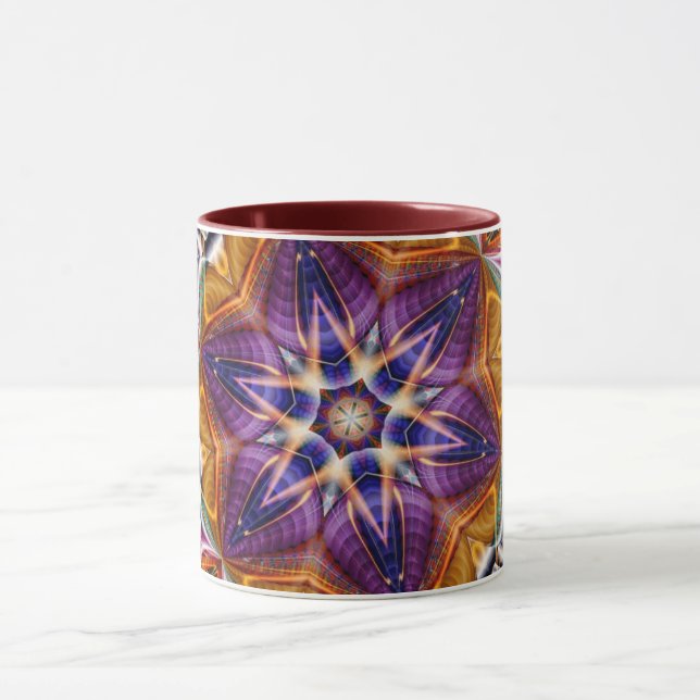 Mandala Geometric Rosette Retro Hippie Mug (Center)