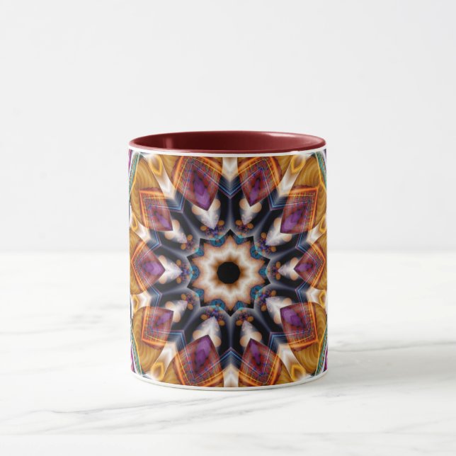 Mandala Geometric Rosette Retro Hippie Mug (Center)