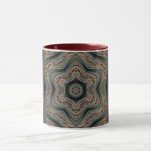Mandala Geometric Rosette Retro Hippie Mug (Center)