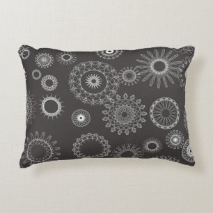 Mandala Geometry – The Dance of Light on Darkness Decorative Cushion