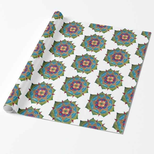 Mandala Glossy Wrapping Paper (Unrolled)