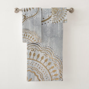 Mandala Gold Design Bath Towel Set