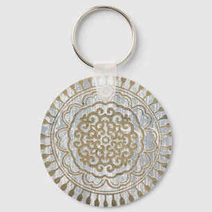 Mandala Gold Design Key Ring