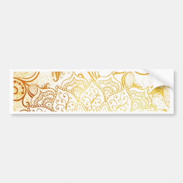 Mandala - Golden brush Bumper Sticker (Front)