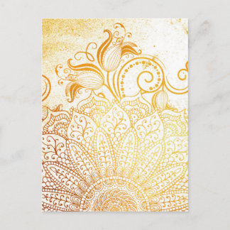 Mandala - Golden brush Postcard