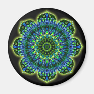 Mandala green blue black magnet