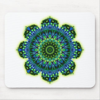 Mandala green blue mouse pad