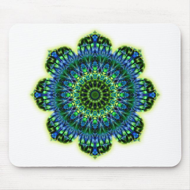 Mandala green blue mouse pad (Front)