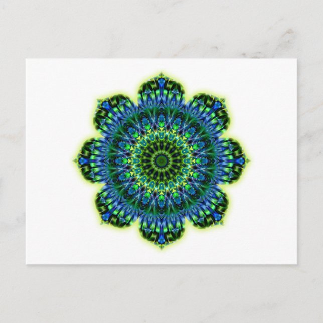 Mandala green blue postcard (Front)