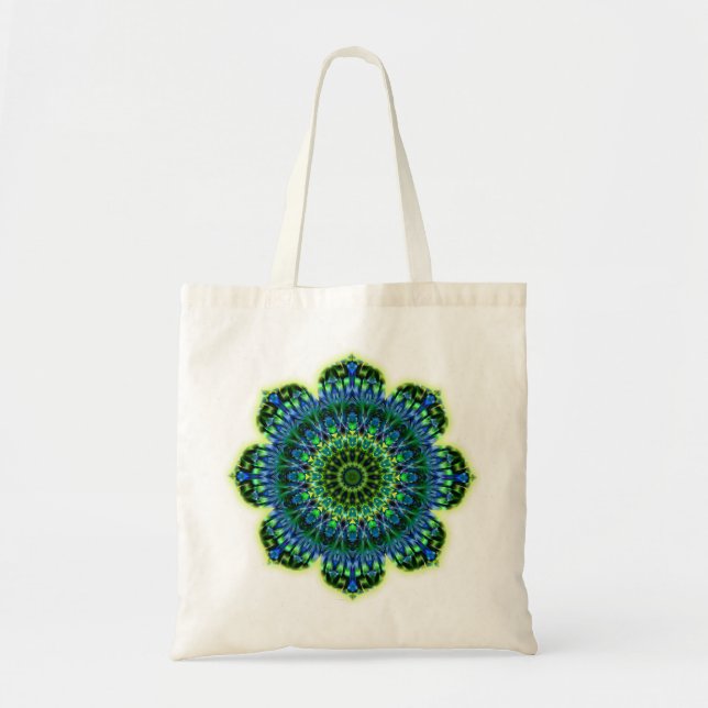 Mandala green blue tote bag (Front)