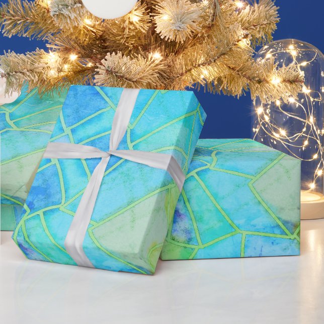 Mandala Green Chalk Sketch Wrapping Paper (Holidays)