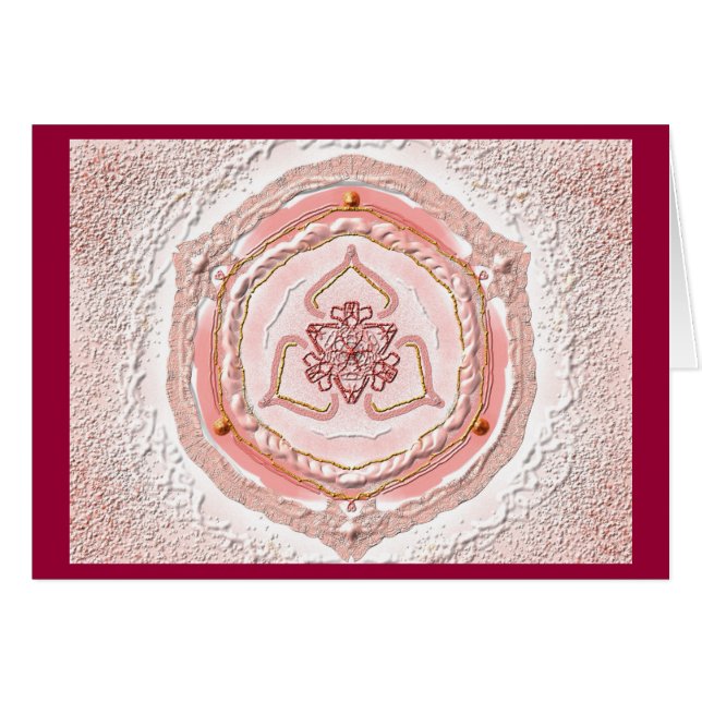Mandala greeting card 02 I-M Light Coral (Front Horizontal)