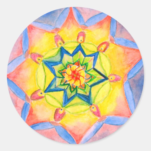Mandala Hand painted Design Sticker (Front)