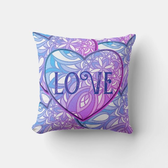 Mandala Heart LOVE Cushion (Front)