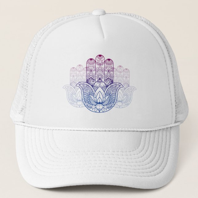 Mandala Henna | Lotus Hand Trucker Hat (Front)