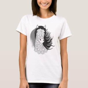 Mandala Horse Lover Cowgirl Princess Rodeo Western T-Shirt