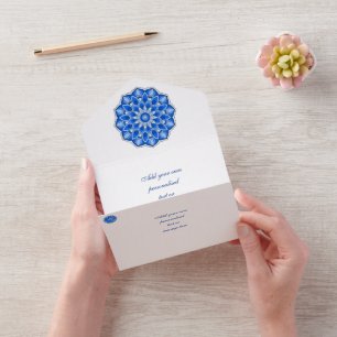 Mandala in blue all in one invitation
