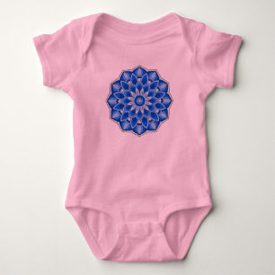 Mandala in blue baby bodysuit