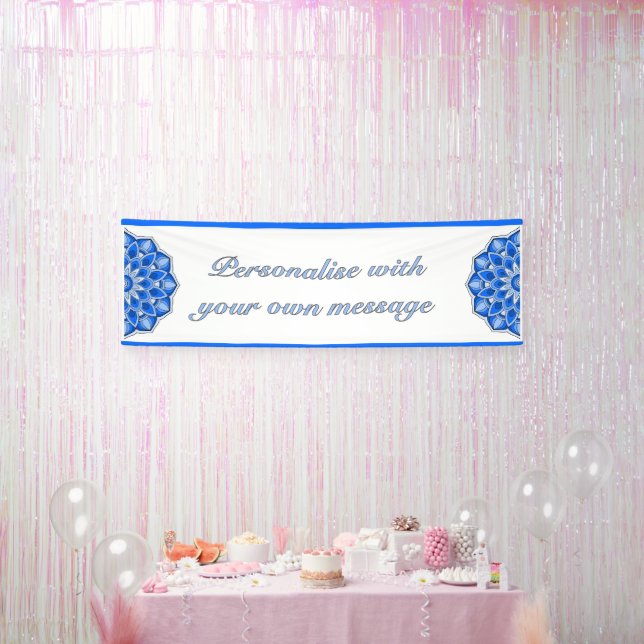 Mandala in blue banner (Party)