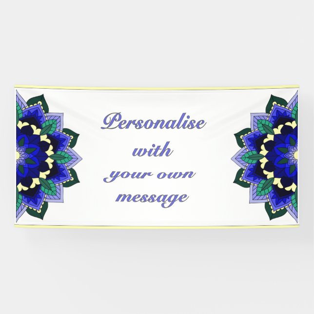 Mandala in blue banner (Horizontal)