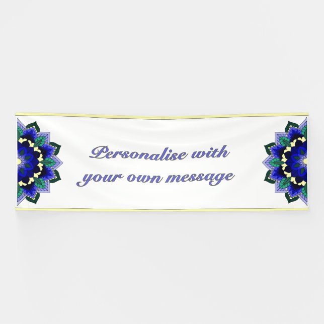 Mandala in blue banner (Horizontal)