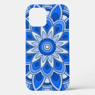 Mandala in blue iPhone 12 pro case