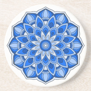 Mandala in blue coaster