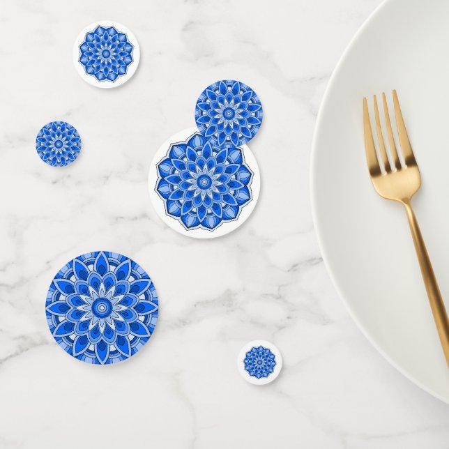 Mandala in blue confetti (Group)