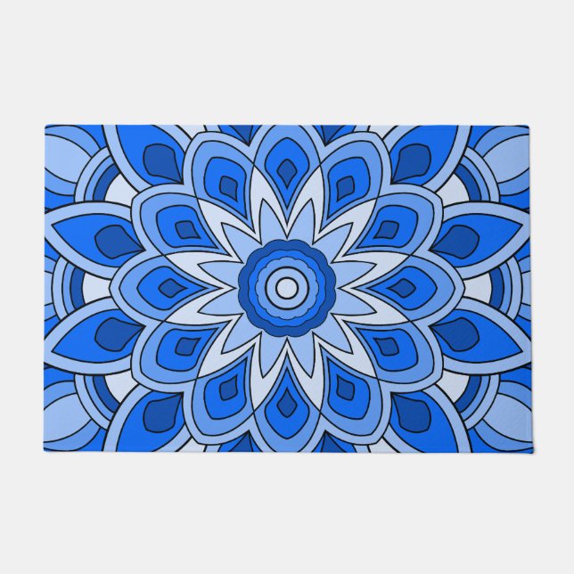 Mandala in blue doormat (Front)