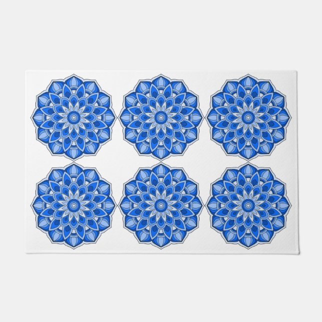 Mandala in blue doormat (Front)