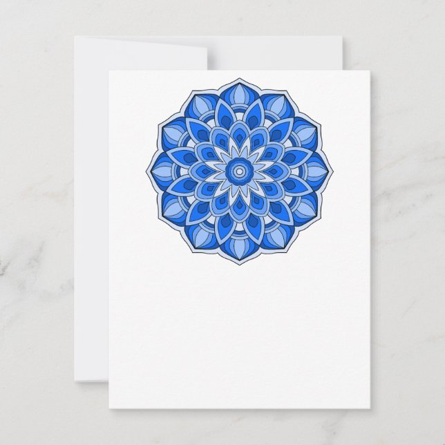 Mandala in blue Flat Card (Front)