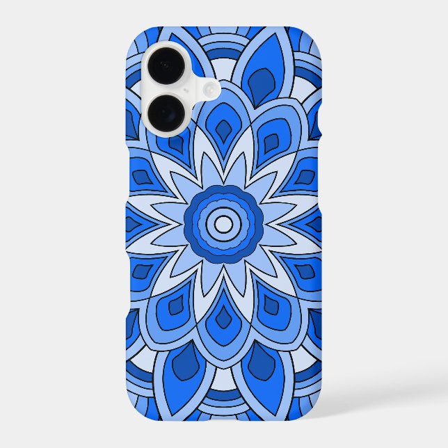 Mandala in blue iPhone case (Back)