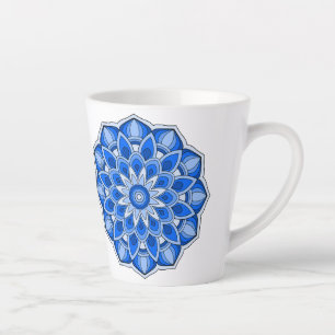 Mandala in blue latte mug