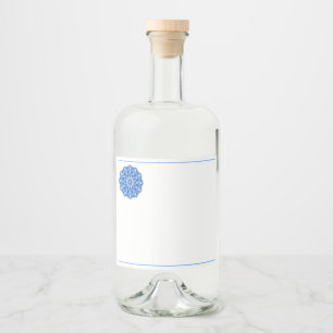 Mandala in blue liquor bottle label