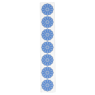 Mandala in blue long table runner