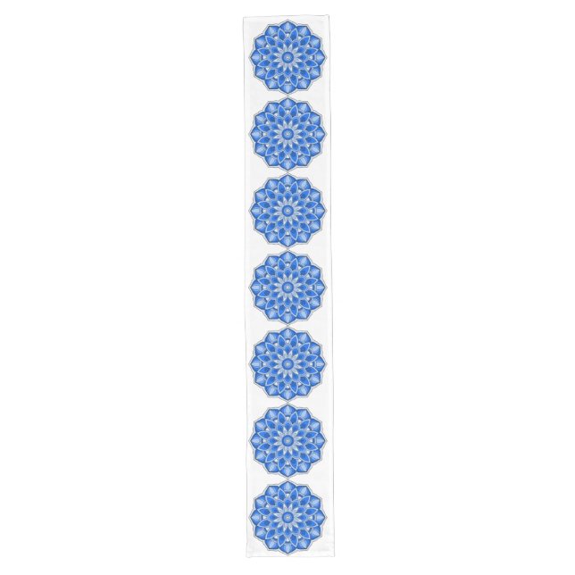Mandala in blue long table runner (Front)