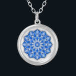Mandala in blue Necklace<br><div class="desc">While the mandala originated in India, today the beauty of the modernised mandalas are suitable for many items in the home, as well as for decorations on clothing.
Note: there are a variety of products with this design suitable for your home or function, & mandalas in other colours.</div>