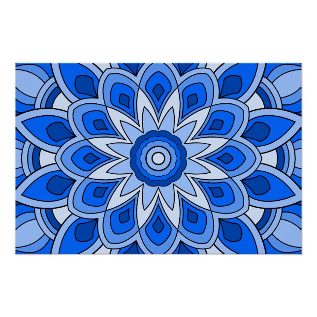Mandala in blue poster (Front)