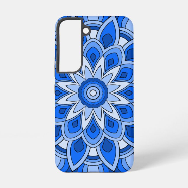 Mandala in blue samsung galaxy s22 case (Back)